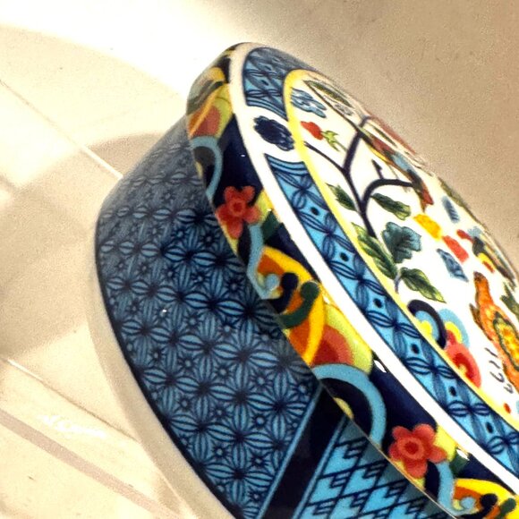 Super Bone Hankook Blue Animal Print Porcelain Trinket Box Jewerly Ceramic Bowl - Picture 8 of 12